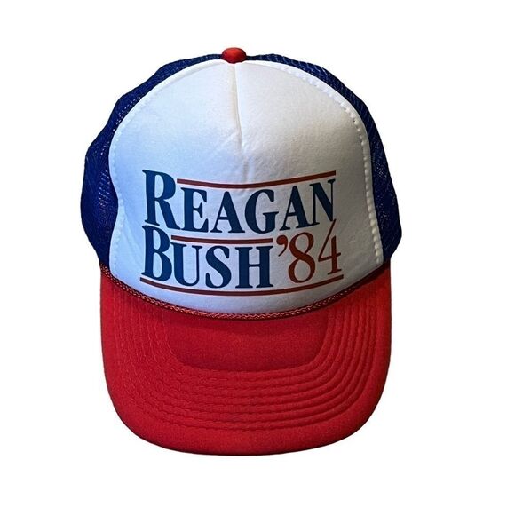 Reagan & Bush '84 Red White & Blue Trucker Hat - Picture 1 of 10